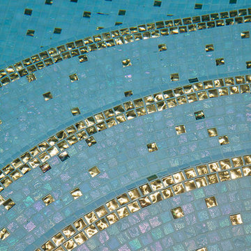 24k Gold Accented Glass Tiled Pool