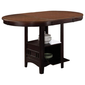 Wood Counter Height Table, Light Chesnut and Espresso