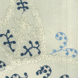 ROTH & TOMPKINS TEXTILES - Paisley Fabric, Lane Sky, 54''x36'' - Upholstery Fabric