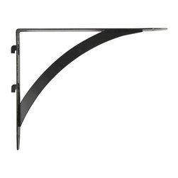10.25 in. x 7.7 in. Black Dual Track Elegant Shelf Bracket - Brackets