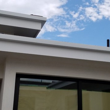 Corona Del Mar Modern Home, Square Gutters and Downspouts in .032 Aluminum