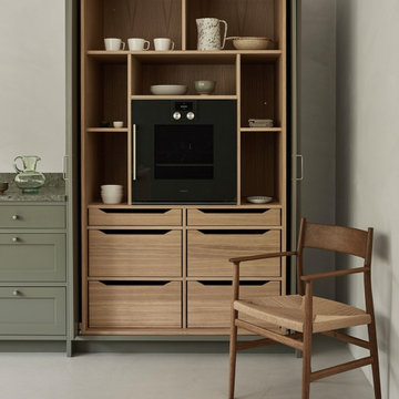 Green inset shaker cabinets