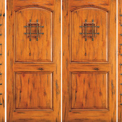 Entry Prehung Double Door with Two Sidelites, Alder, Speakeasy - Front Doors
