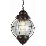 Trans Globe - Trans Globe 69903 RBZ One Light Outdoor Medium Hanging Lantern - Height : 13.5"Diameter / Width : 9"LampingOne Light Outdoor Me Rustic Bronze Seeded *UL Approved: YES Energy Star Qualified: n/a ADA Certified: n/a  *Number of Lights: Lamp: 1-*Wattage:60w A19 Medium Base bulb(s) *Bulb Included:No *Bulb Type:A19 Medium Base *Finish Type:Rustic Bronze
