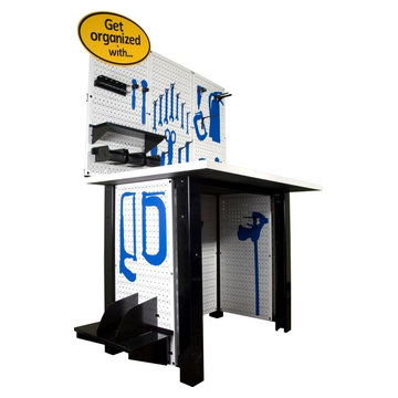 Wall Control metal pegboards make great tool board workbenches and create additi