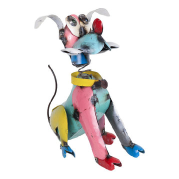Recycled Metal Pluto Dog, Multicolored, Small