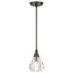 Livex Lighting - Brussels 1-Light Black Chrome Crystal Single Pendant - Clear faceted crystal makes an elegant appearance in this black chrome pendant light. The Brussels is small and attractive, and will make just as dazzling an impression when used in multiples as it will when used alone.�