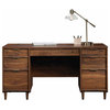 Pemberly Row Transitional Engineered Wood Computer Desk in Grand Walnut