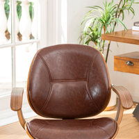 38"H Russet PU Leather Adjustable Swivel Desk Chair/Task Chair