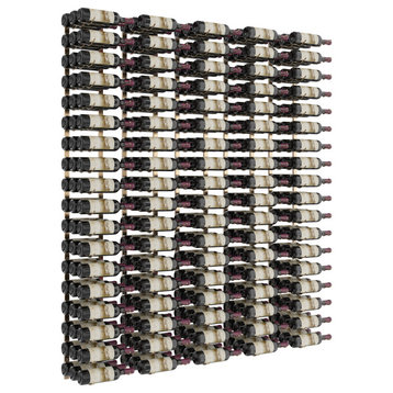 W Series Feature Wall Wine Rack Kit (metal wall mounted bottle storage), Golden Bronze, 270 Bottles (Triple Deep)