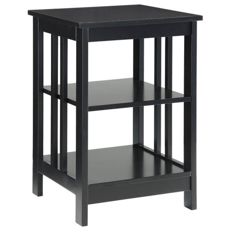 Mission End Table With Shelves