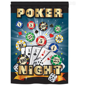 Poker Night 2-Sided Vertical Impression House Flag