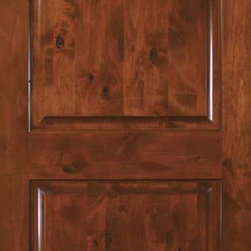 Slab Exterior Interior Single Door 80 Wood Alder 2 Panel Arch Top - Front Doors