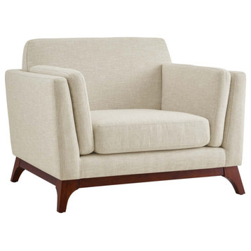 Hayden Beige Upholstered Fabric Armchair