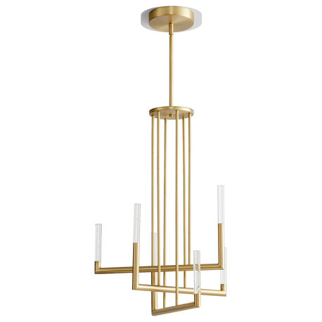 Lustre 6-Light Chandelier, Aged Brass