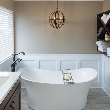 En suite Wainscoting and Oil Rubbed Bronze Renovation in Langley BC