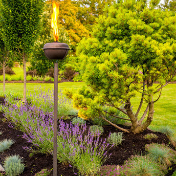 Entertain in this Backyard Landscape with Patio & Firepit: Perfect for Families!