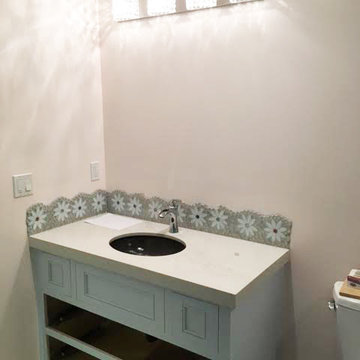 Daisy Gardens Bathroom White Flowers with Multi-colored Metallic Foil Centers