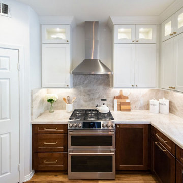 Two-toned kitchen remodel with stainless steel