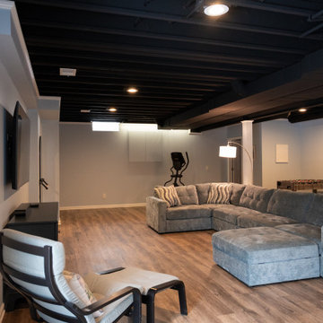 Finished Basement with Wet Bar and Half Bath in Commerce Twp, MI