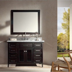 49 inch Cottage Single Sink Bathroom Vanity Set in Espresso Finish - Bathroom Vanities And Sink Consoles