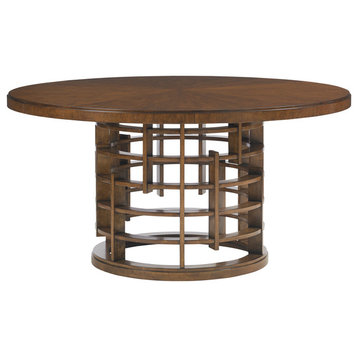 Meridien Round Dining Table With Wooden Top