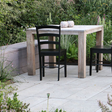 Romantic garden with veranda