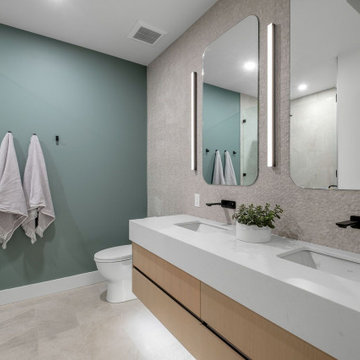 Slab Door Modern Style Kitchen Cabinet