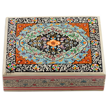 Novica Handmade Persian Floral Beauty Papier Mache Decorative Box
