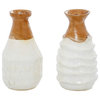 Coastal White Teak Wood Vase Set 37910