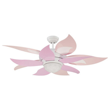 Craftmade Bloom 52" LED Ceiling Fan w/Pink Blades BL52W10-PNK, White