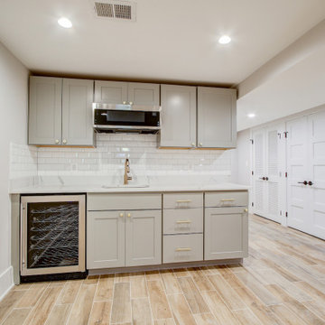 Basement remodel with bedroom space, closet space, living area, DC
