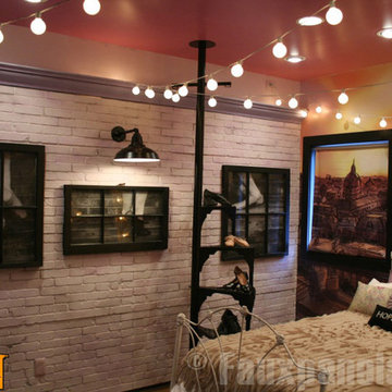 Bedroom With Faux Brick