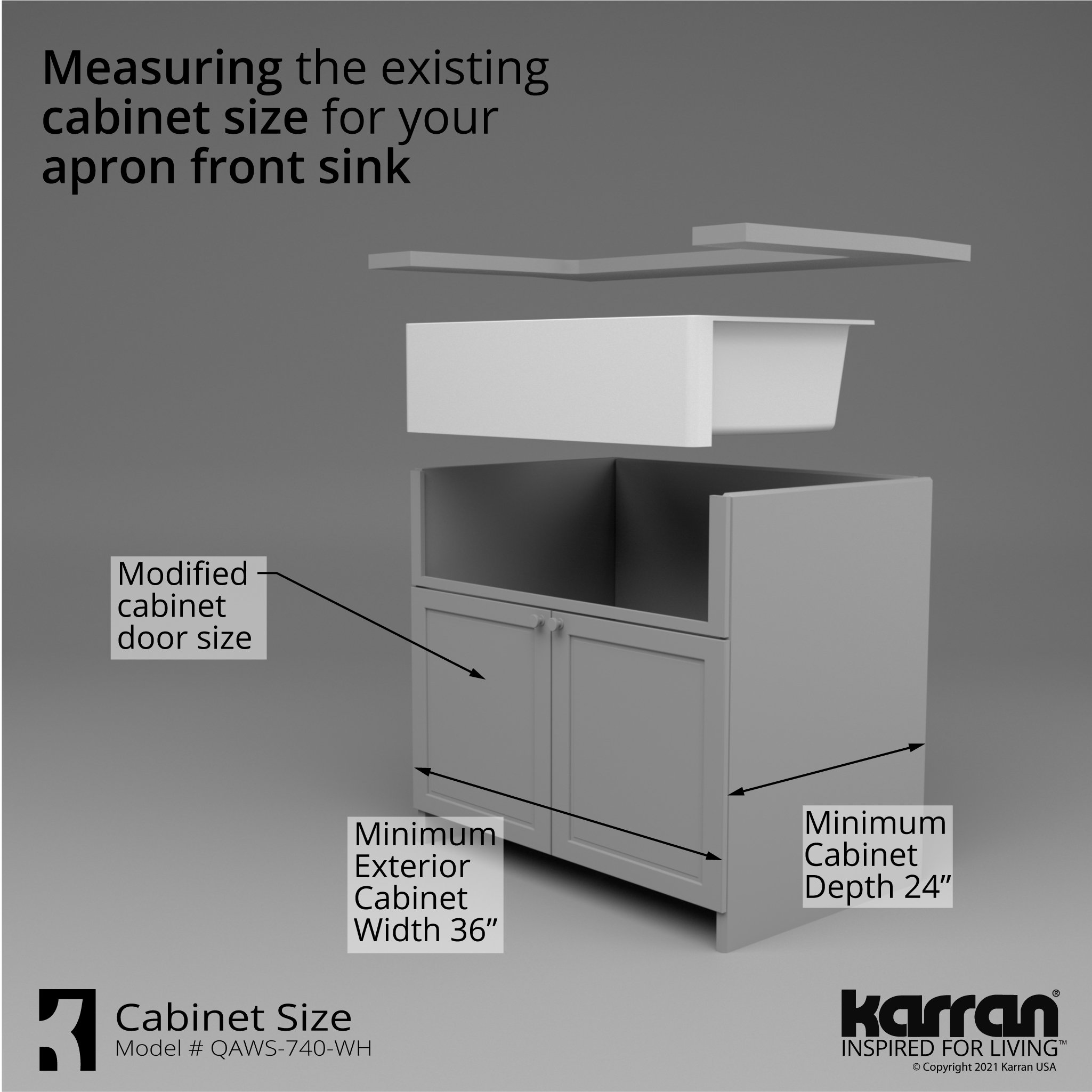Karran 34" Quartz Farmhouse Single Bowl Workstation Kitchen Sink, White