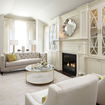 Modern Neutral Living Room with Gold Accents