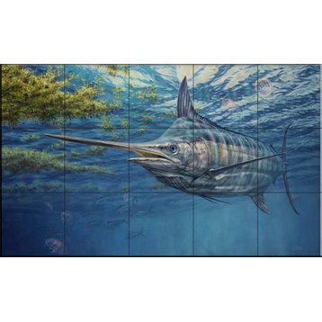 Tile Mural, Prowling Marlin by Don Ray