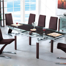 Zyanya Dining Set in Brown (Table and 6 Chairs) - Dining Sets