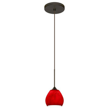 Besa Lighting 1XT-5605MA-BR Tay Tay - One Light Cord Pendant with Flat Canopy