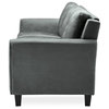 Bowery Hill Rolled Arm Contemporary Microfiber & Wood Sofa in Dark Gray