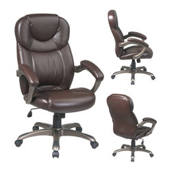 Executive Eco Espresso Leather Office Chair - Office Chairs