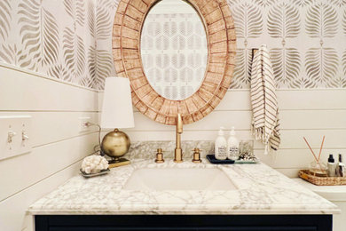 Inspiration for a farmhouse powder room remodel