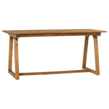 Modern Slat Back Solid Wood 70" Dining Table - Brown