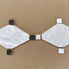 4"x8" Carrara White Marble Rhomboid Long Octagon Tile Honed Carrera, Set of 9