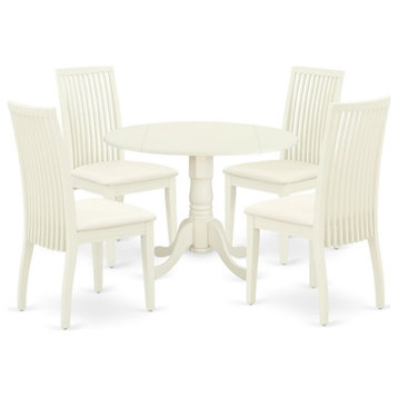 Atlin Designs 5-piece Wood Dining Set with Cushion Seat in White