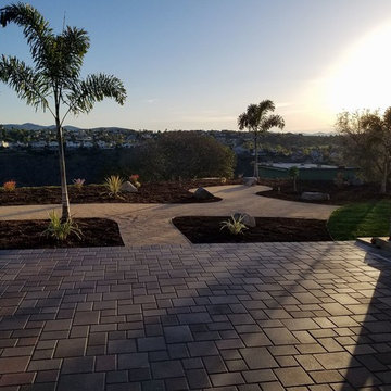 Encinitas Pavers, Drip, Path, Plants, Mulch, Bolders