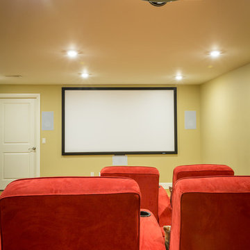 Media Room with Tiered Seating
