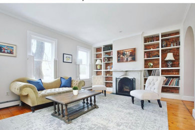 Inspiration for a family room in Boston.