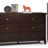 Artisan Solid Wood Bedroom Dresser and Media Cabinet, Medium Auburn Brown