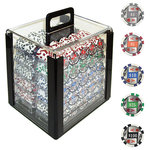 Trademark Poker - 1,000 11.5g 4 Aces Poker Chip Set in Acrylic Carrier by Trademark Poker - These casino sized chips are 11.5 grams in weight.