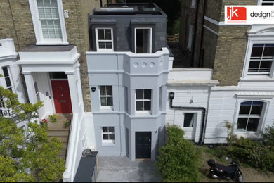 Inspiration for a small modern house exterior in London.